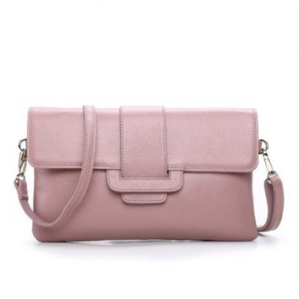 Túi Crossbody khóa gài da Gesunry hồng